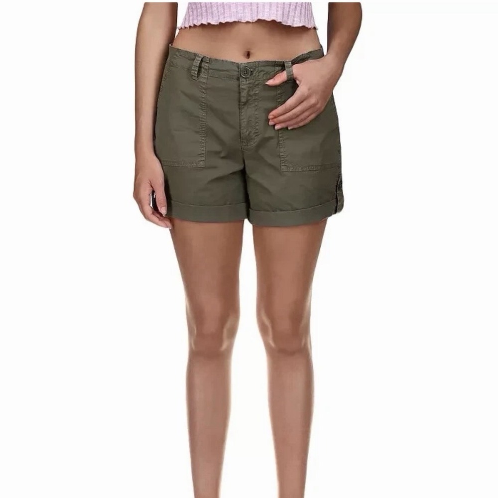 Anthropologie Sanctuary Cargo Shorts Women's 29 Olive Green Roll Tab Utility - Picture 7 of 8
